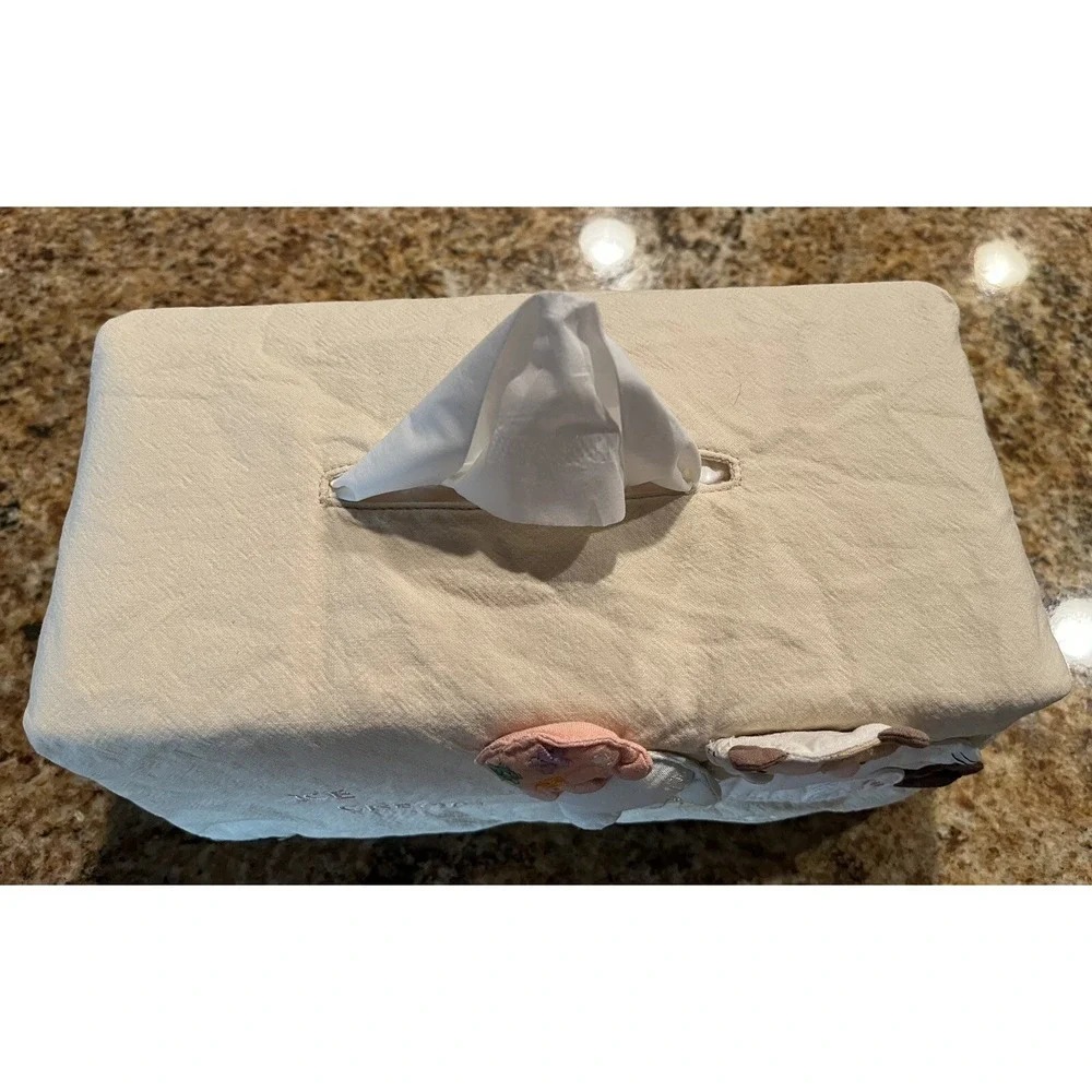 Handmade Tissue Box Cover - Kitty Cat And Ice Cream Cones